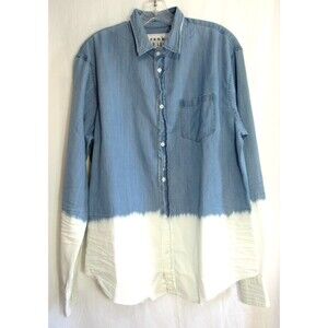 Frank & Eileen Luke Dip Dyed Bleached Blue Button Down Long Sleeve Shirt M NWOT